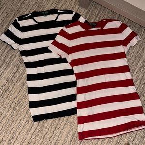 TWO Lauren Ralph Lauren Striped Tees. 1 Medium 1 Small (Very similar sizing)